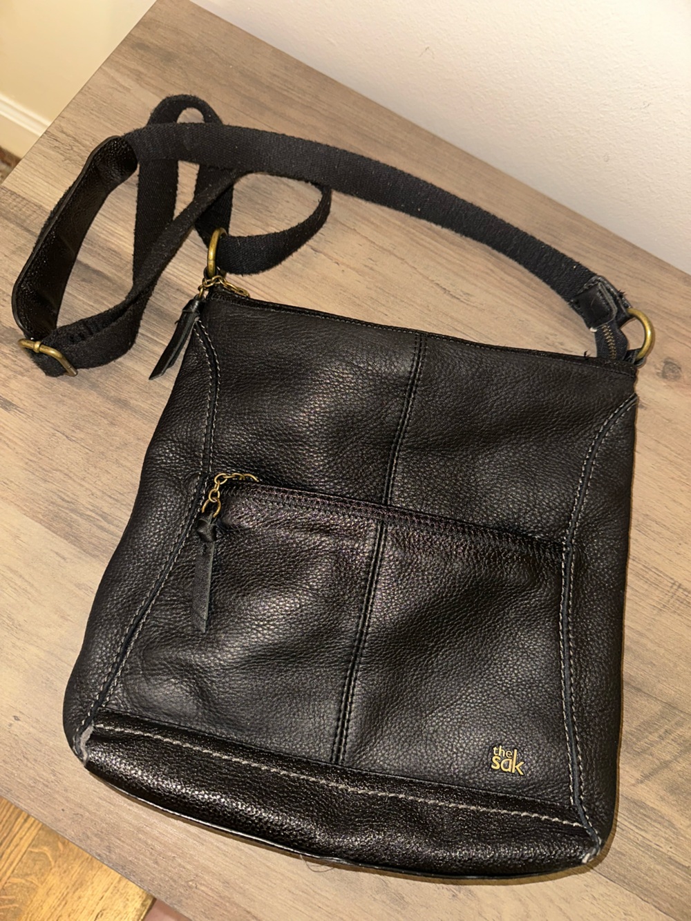 The Sak Black Leather Shoulder Bag